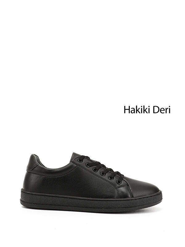 GÖNDERİ(R) Kadın ZÜMRÜT-SİYAH Lastik Bağcıklı Hakiki Deri Sneaker