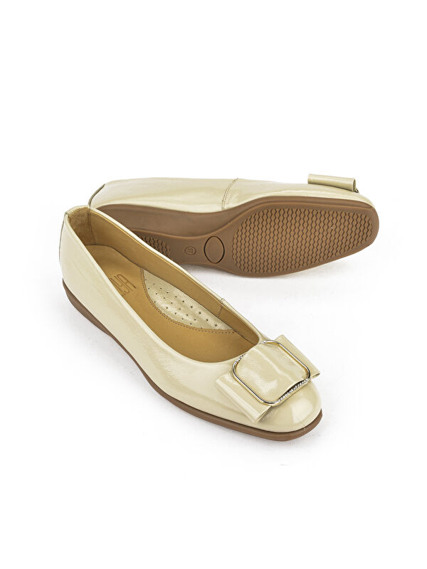 Ziya Ayakkabi Bej Ziya Ayakkabi Hakiki Deri Kadın Konfor Babet 1511050Z22212