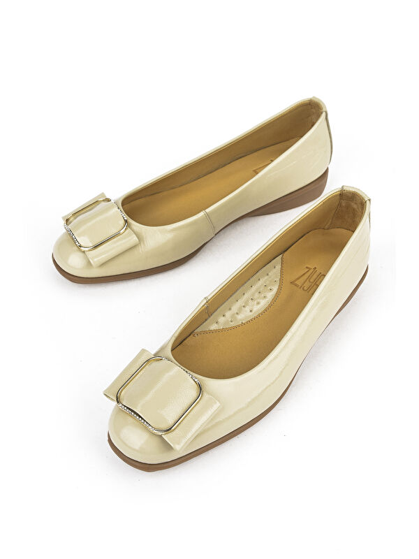 Ziya Ayakkabi Bej Ziya Ayakkabi Hakiki Deri Kadın Konfor Babet 1511050Z22212