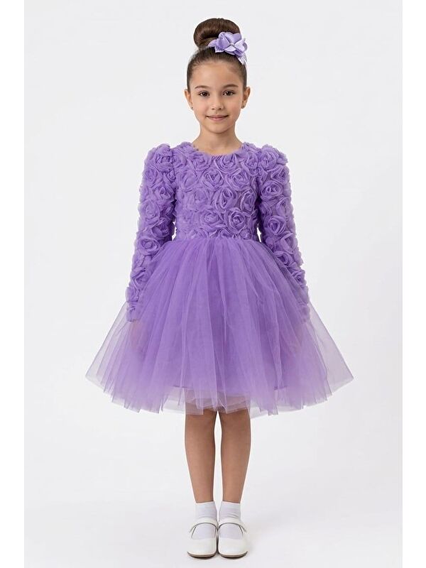 Mnk Baby & Kids Luvia Uzun Kol Kız Tütü Abiye Elbise M00810
