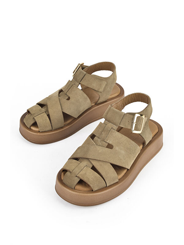 Hakiki Deri Kadın Sandalet 1511033Z25013 Bej - Görsel 6