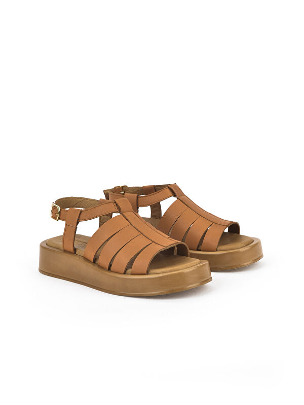 Hakiki Deri Kadın Sandalet 1511033Z23069 Taba - Görsel 3