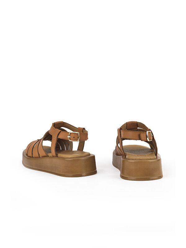 Hakiki Deri Kadın Sandalet 1511033Z23069 Taba - Görsel 4