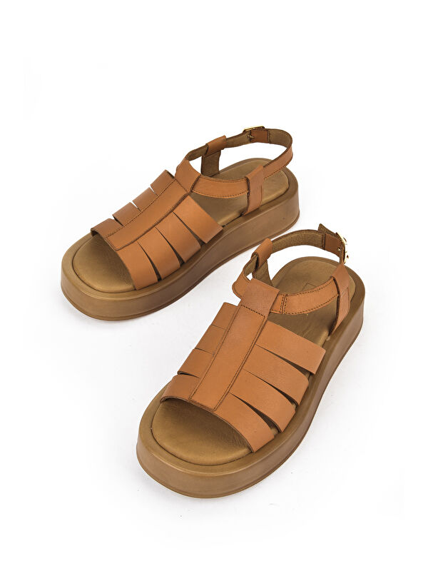 Hakiki Deri Kadın Sandalet 1511033Z23069 Taba - Görsel 6