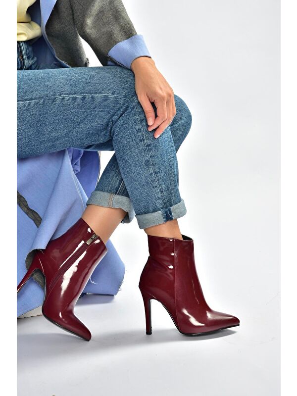Bordo Kadın Bot N372524408 - Görsel 4