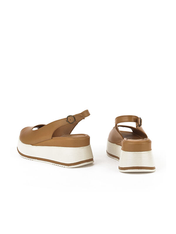 Kadın Hakiki Deri Topuklu Sandalet 151992Z50000 Taba - Görsel 4