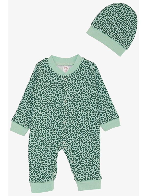 Breeze Kız Bebek Tulum Desenli Mint Yeşili (0-6 Ay)