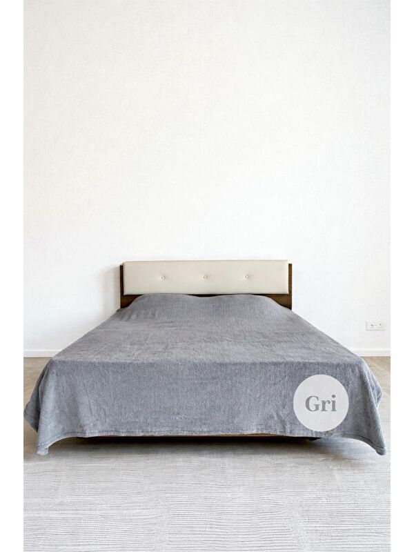 Çeyiz Diyarı Welsoft Çift Kişilik Battaniye 200x220 cm Gri