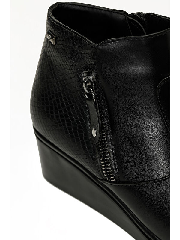 163050.Z5PR Siyah Kadın Dolgu Topuk Bot - Görsel 8