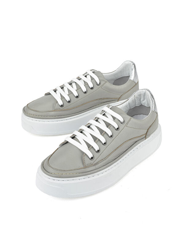 Kadın Hakiki Deri Sneaker 1511035Z6200 Açık Gri - Görsel 6