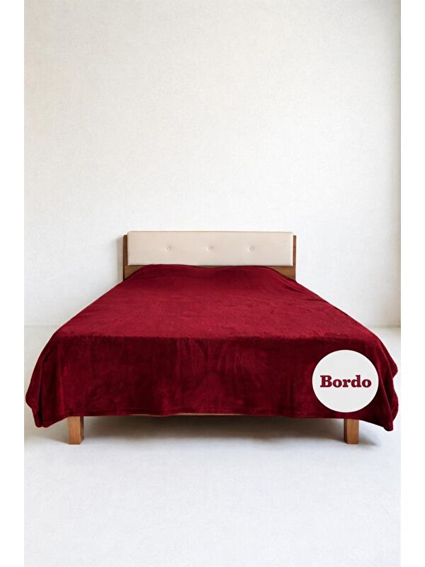 Çeyiz Diyarı Welsoft Çift Kişilik Battaniye 200x220 cm Bordo