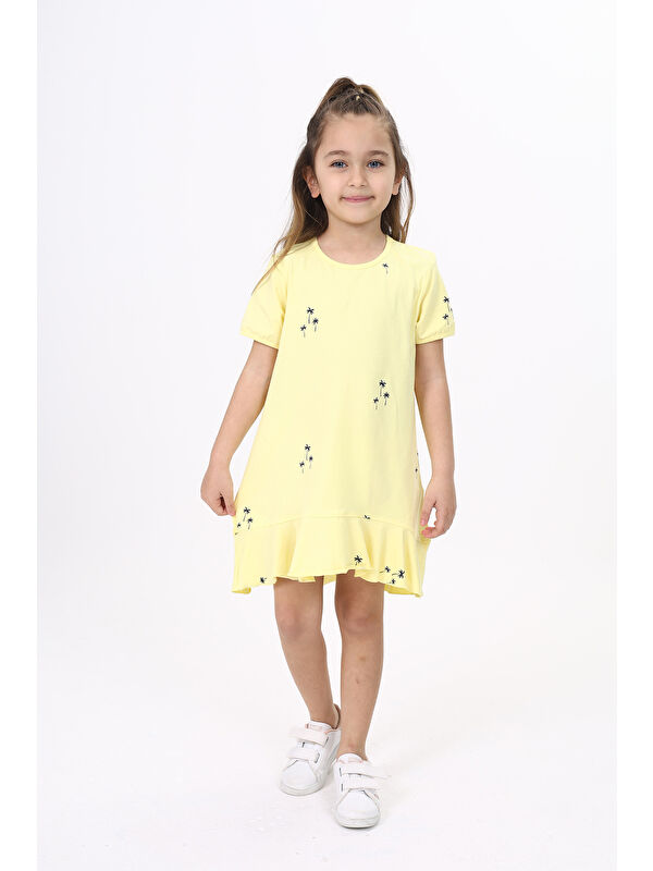 Toontoykids Kız Çocuk Baskılı Elbise