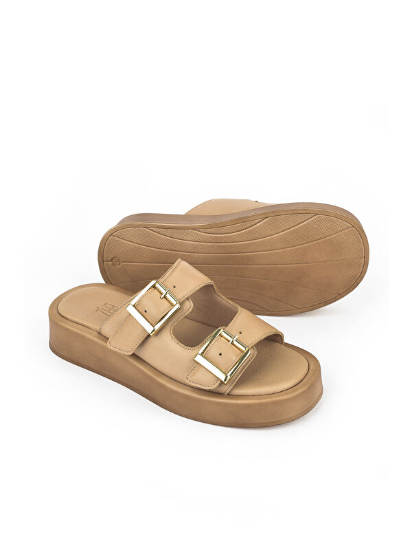 Kadın Hakiki Deri Terlik 1511032Z5009 Nude - Görsel 5