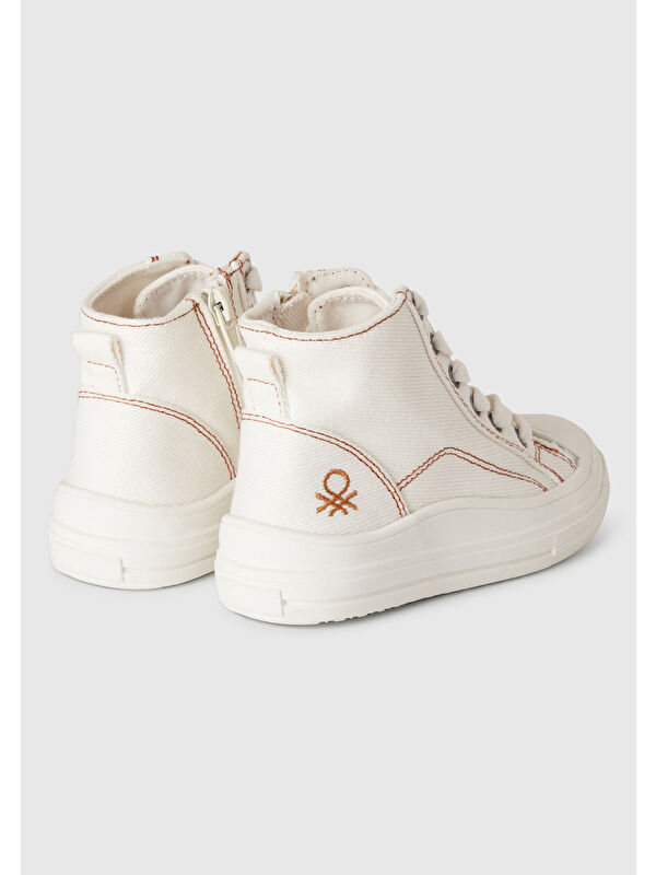 Erkek Çocuk Beyaz Logo Detaylı Sneaker - Görsel 3