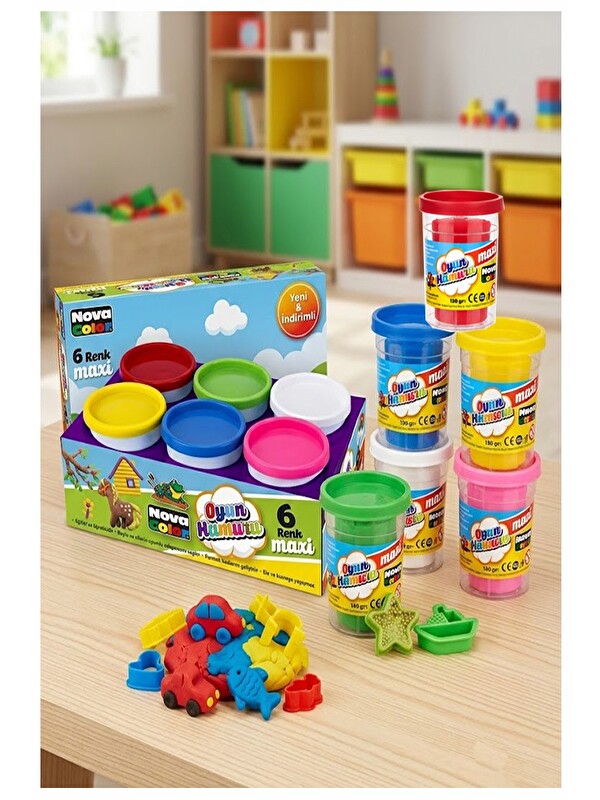 Nova Color Oyun Hamuru 6 Renk 780gr 1 Paket 6 Lı Oyun Hamuru Kurumaya Karşı Dirençli Okul Öncesi Kre
