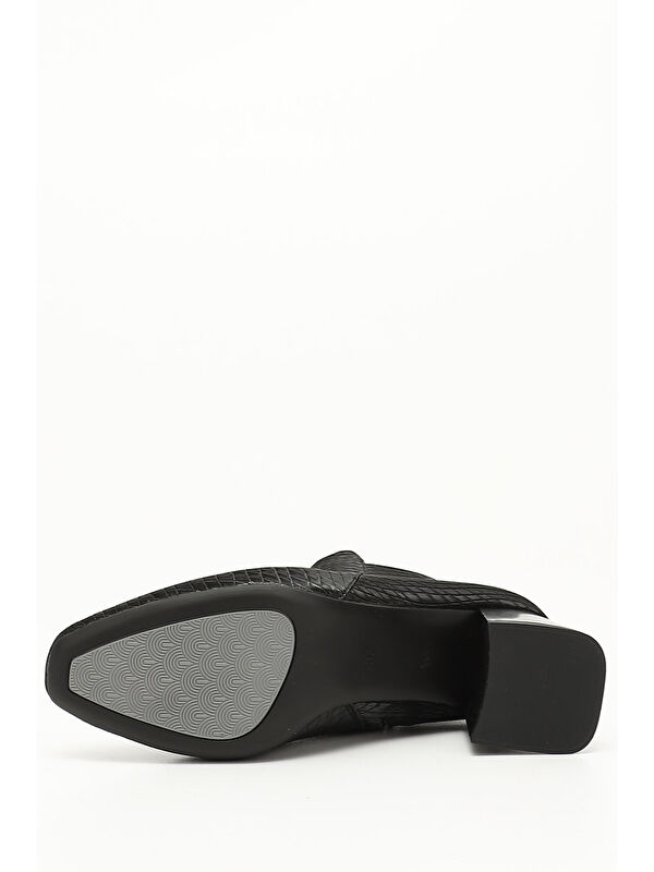 YENİ SİYAH Kalın Topuklu Fermuarlı Kadın Bot 35045 - Görsel 5