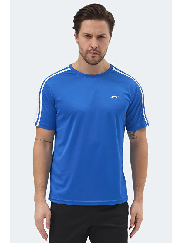 SLAZENGER REWIND Erkek Saks Mavi Tişört