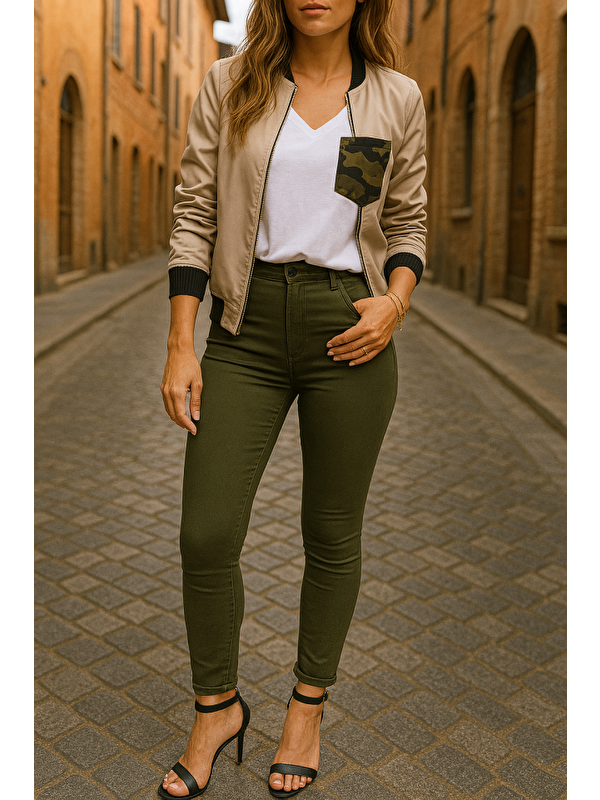 Jane's Gabardin Kumaş Yüksek Bel Pantolon 90 Cm 4XLbel40cm