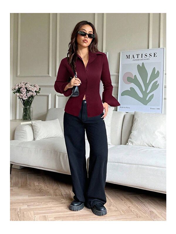 Tarz Cool Kadın Arkası Bağcıklı Gömlek Slim Fit Günlük ve Ofis Kombin Modern Tasarım
