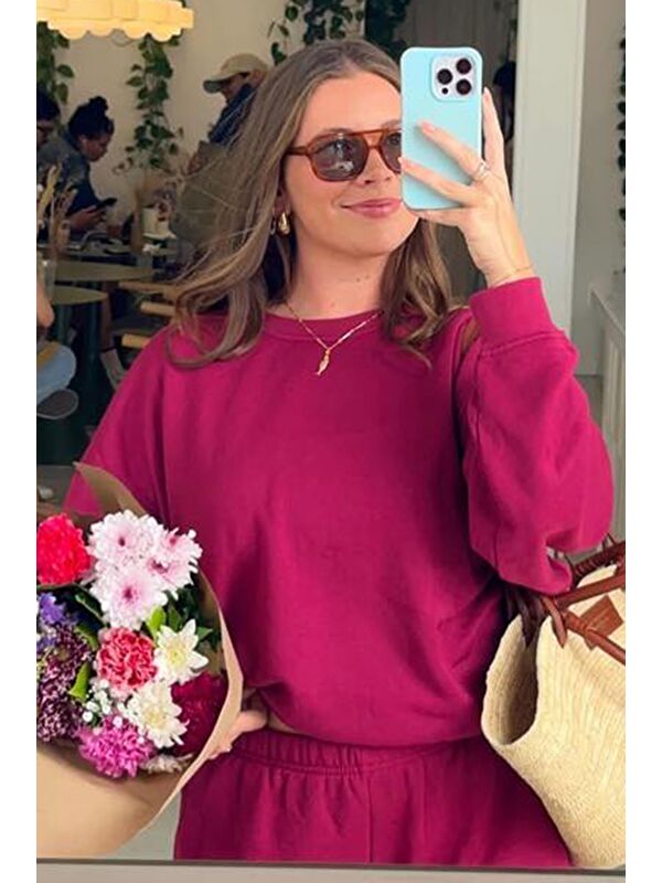 Madmext Bordo Bisiklet Yaka Basic Sweatshirt Mg1559
