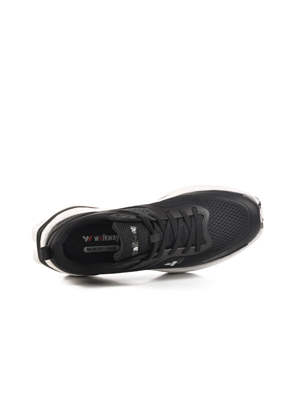 Siyah Fileli Hafif Esnek Memory Foam Erkek Spor Ayakkabı Tirispol M - Görsel 5