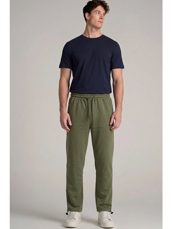 Comstar Erkek Relax Fit Beli Lastikli Jogger Haki Eşofman Altı