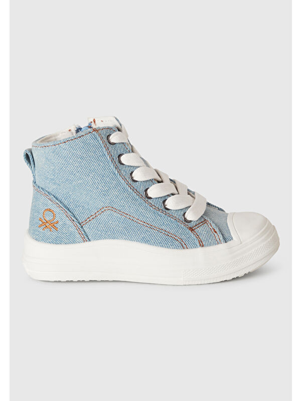 Erkek Çocuk Denim Logo Detaylı Sneaker - Görsel 2