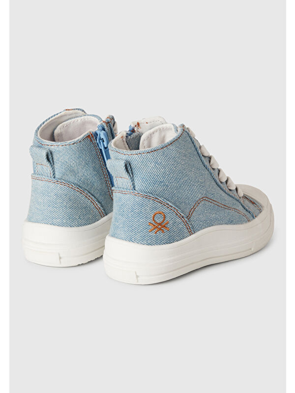 Erkek Çocuk Denim Logo Detaylı Sneaker - Görsel 3