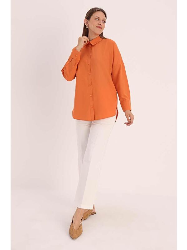 ALLDAY Turuncu-Oversize Basic Gömlek