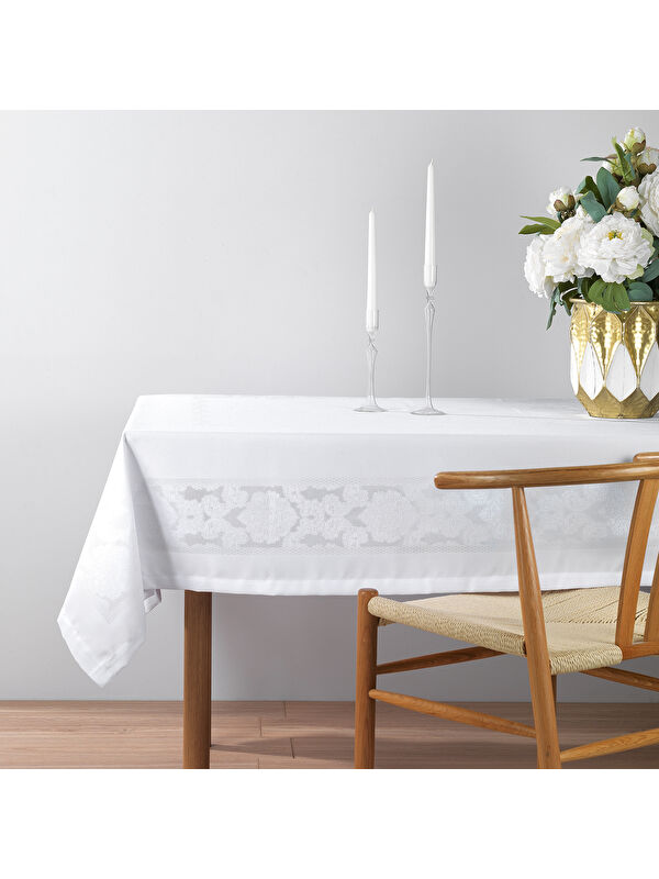 SCHAFER Home Amar Masa Örtüsü 150x220cm 1 Parça - Beyaz