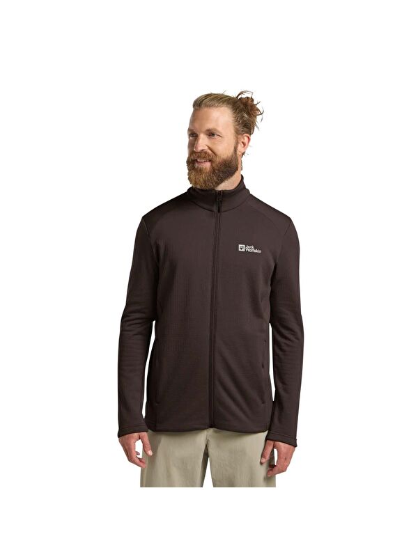 Jack Wolfskin Kolbenberg Fz Kahverengi Erkek Fermuarlı Sweatshirt Hırka