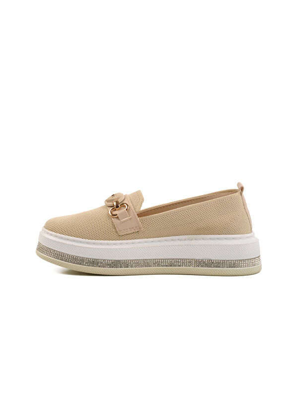 Bej Hafif Keten Kadın Casual Ayakkabı 261195 Z - Görsel 3