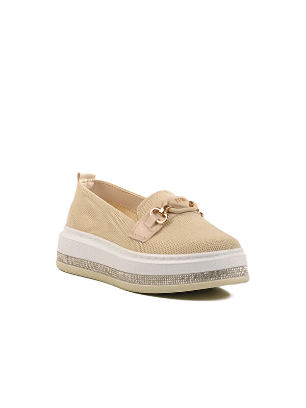 Bej Hafif Keten Kadın Casual Ayakkabı 261195 Z - Görsel 4