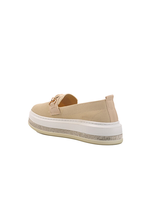 Bej Hafif Keten Kadın Casual Ayakkabı 261195 Z - Görsel 5