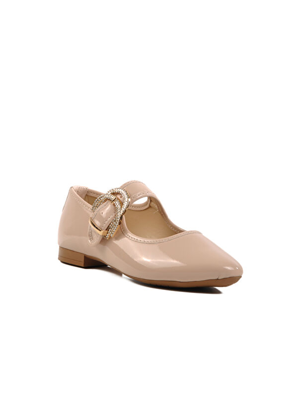 Bej Rugan Taşlı Hafif Kadın Abiye Ayakkabı 354156 Z - Görsel 4