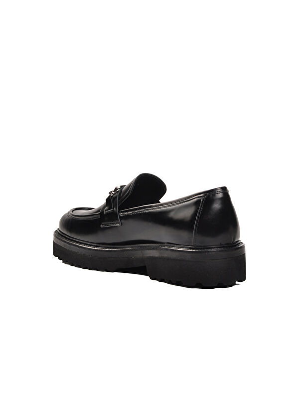 Siyah Hakiki Deri Geniş Kakıp Erkek Klasik Ayakkabı Premium 601 - Görsel 5