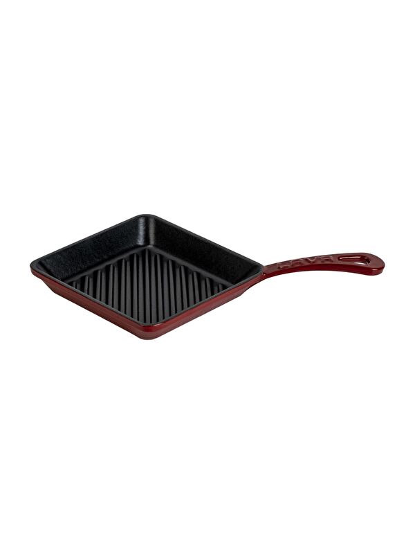 LAVA Mini Kare Izgara Tava Döküm Demir Yekpare Saplı Ölçü 16x16cm.
