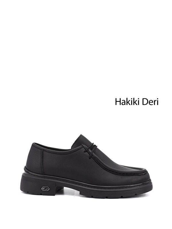GÖNDERİ(R) Kadın ZÜMRÜT-SİYAH Bağcıklı Hakiki Deri Comfort Ayakkabı