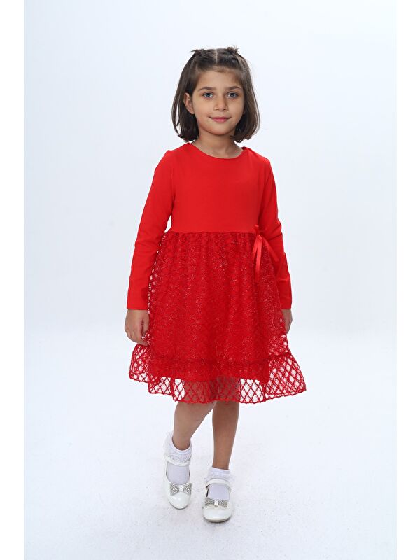 Toontoykids Kız Çocuk Fırfırlı Tüllü Elbise