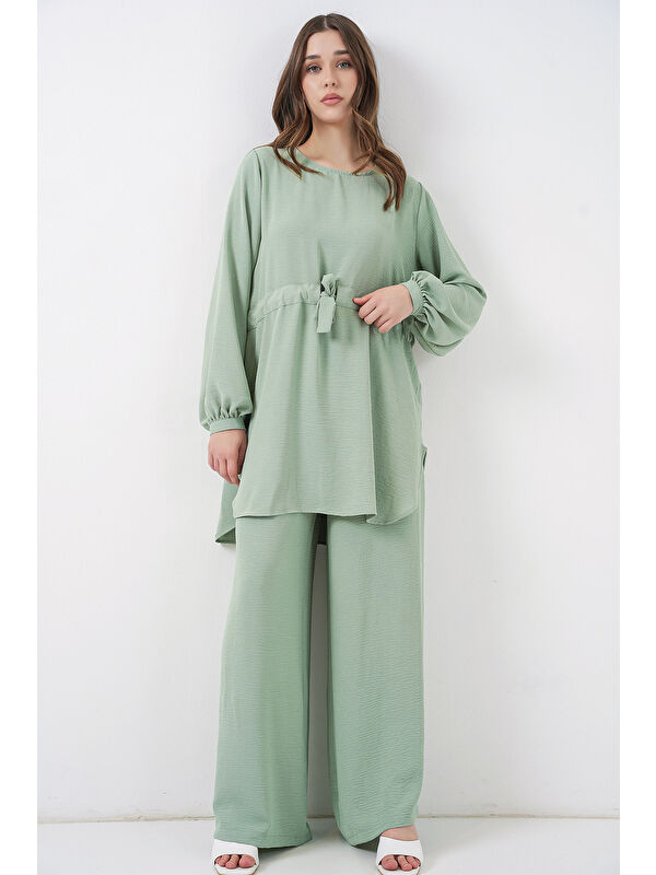 Bigdart Kadın Uzun Tunik Pantolon İkili Takım 6719 - E.Yeşil