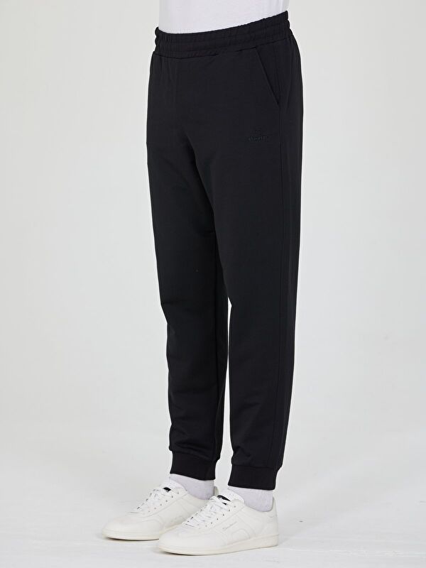 Shooter Sportswear Siyah Erkek Slim Fit Eşofman Altı Lastikli Paça Günlük Spor Alt Yan Cepli
