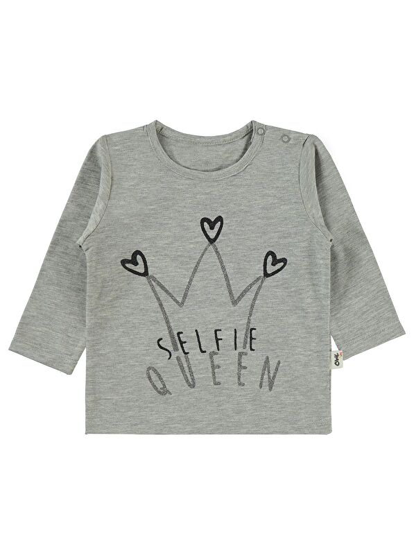 Civil Baby Kalp Taçlı 6-18 Ay Sweatshirt - Gri 9-12 Ay