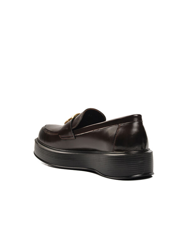 Kahve Hakiki Deri Geniş Kalıp Erkek Klasik Ayakkabı Premium 2127 - Görsel 5