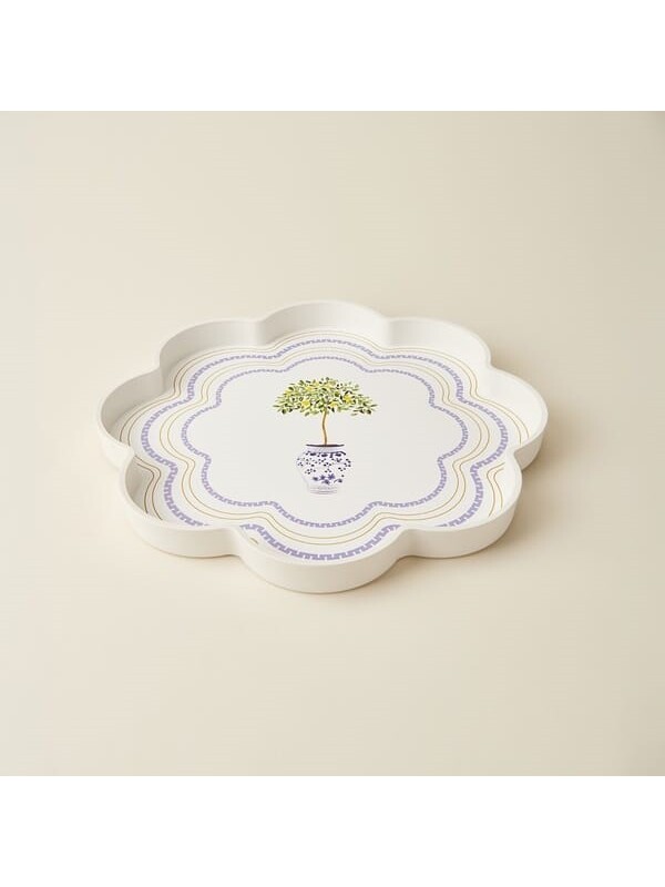 Evidea Kitchen Flower Tepsi - Beyaz - 36 cm