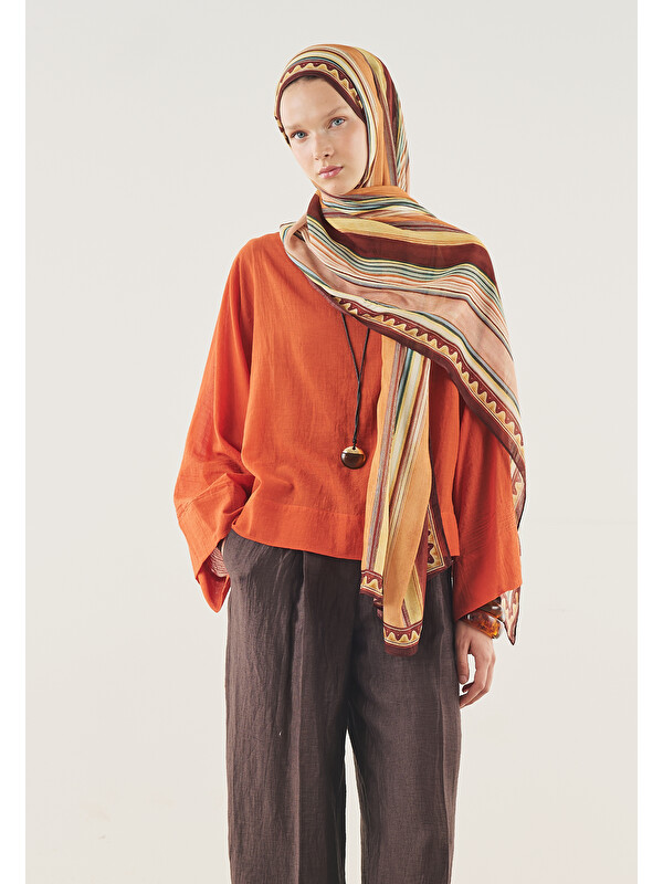 Fresh Scarfs Bordo Lıne Harmony Desen Soft Viskon Şal