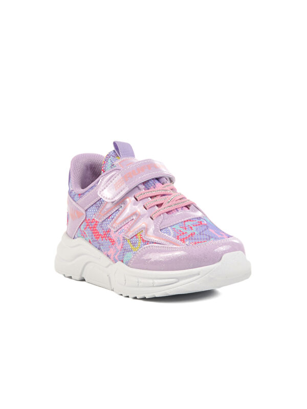 Lila Pembe Cırtlı Fileli Hafif Kız Çocuk Spor Ayakkabı 2320 F - Görsel 4