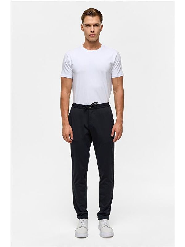 Süvari Lacivert Slim Armürlü Jogger Pantolon