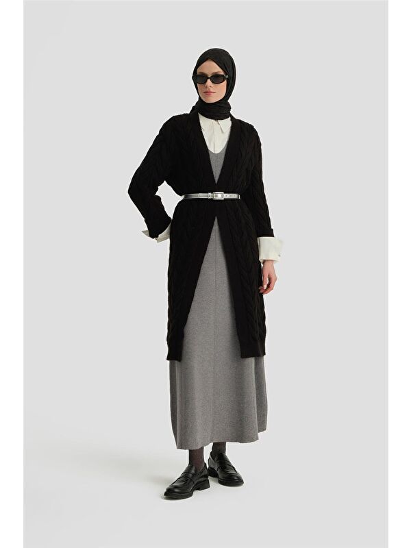 ARMİNE Uzun Triko Hırka 24Kd4209 Siyah