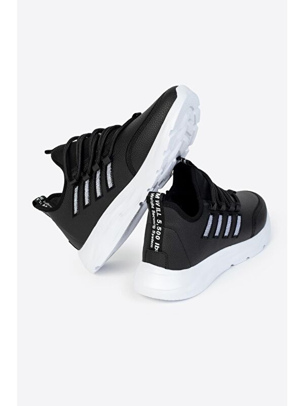 Yuvarlak Burunlu Bağcıklı Şeritli Erkek Spor Ayakkabı - Görsel 3