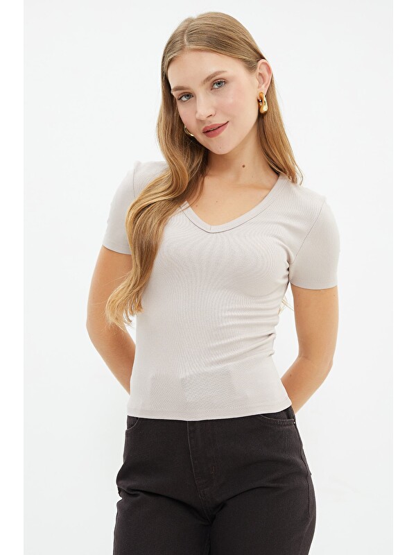 Fullamoda Basic V Yaka Slim Fit Tişört